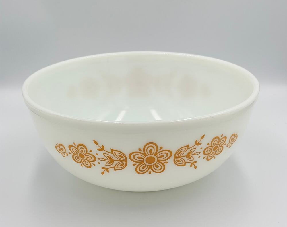 Vintage PYREX Corelle 404 Butterfly Gold Glass Mixing Bowl 10.5"